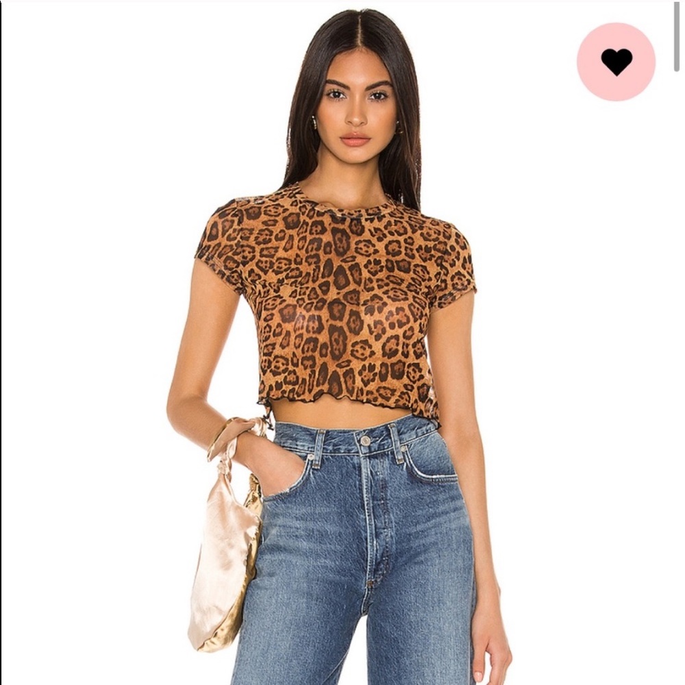 NWOT Majorelle leopard cropped baby tee